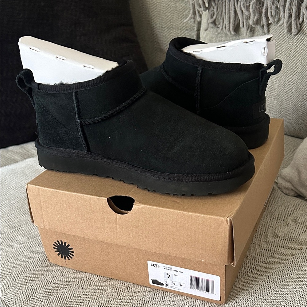 UGG Black Classic Short Suede Boots